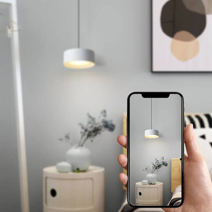Moderne minimalistische LED-Pendelleuchte mit rundem Kopf aus Eisen