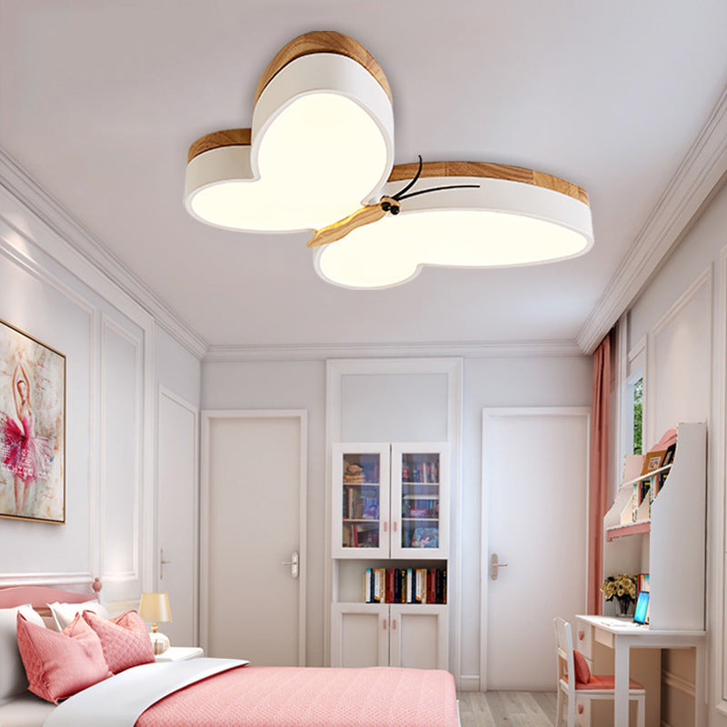 Plafonnier LED contemporain et créatif en bois d&
