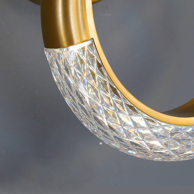 Contemporary Luxury Golden Finish Ring Crystal Embellishment LED Wall Sconce Lamp For Bedroom