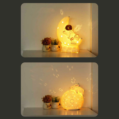 Modern Creative Astronaut Rabbit USB Rechargeable LED Night Light Table Lamp