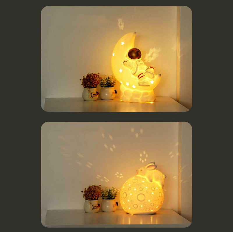 Modern Creative Astronaut Rabbit USB Rechargeable LED Night Light Table Lamp