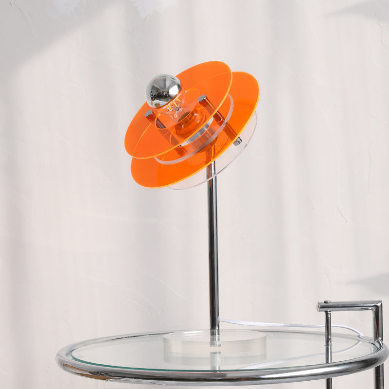 Diseño de platillo espacial moderno de acrílico lámpara de mesa de 1 luz 