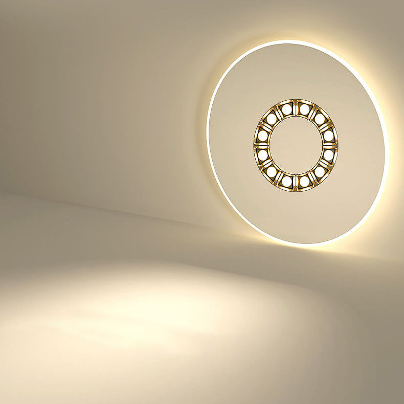 Lumière LED encastrée au design moderne et créatif avec double cercle/carré 