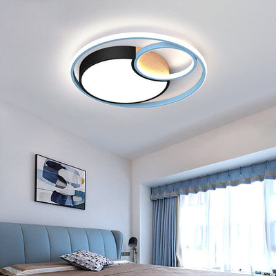 Nordic Creative Color Mix Circles LED Flush Mount Ceiling Light