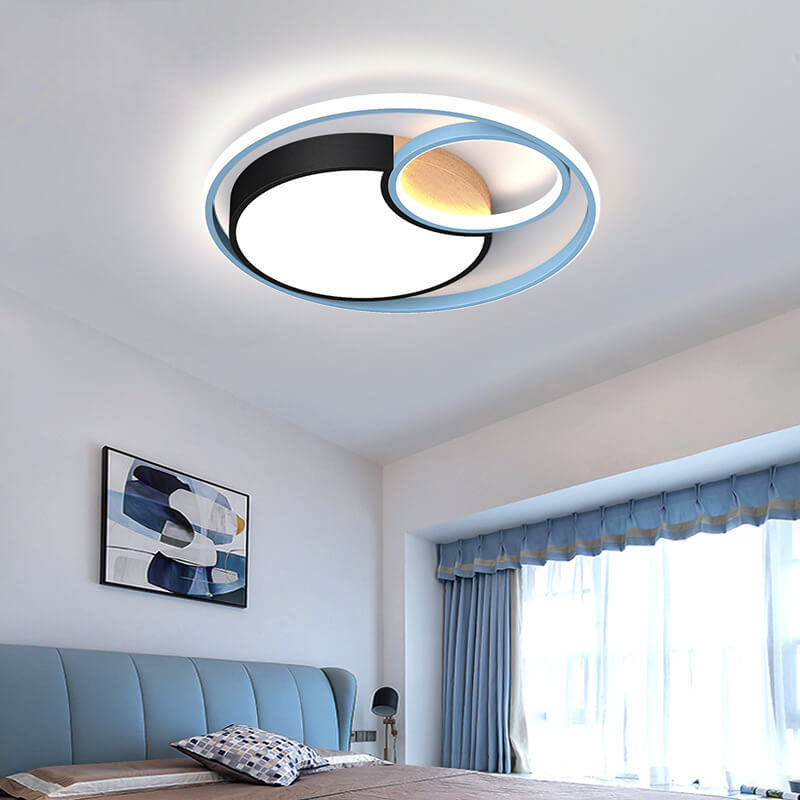 Nordic Creative Color Mix Circles LED Flush Mount Ceiling Light
