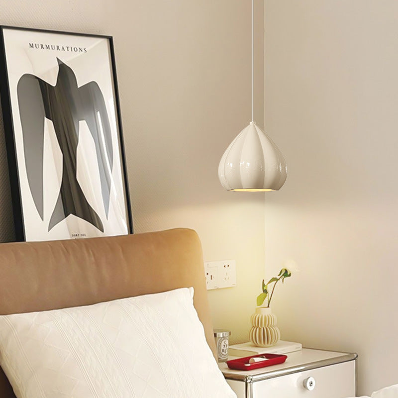 Moderne Minimaliste Crème Triangle Aluminium Résine Suspension 1-Lumière Pour Chambre 
