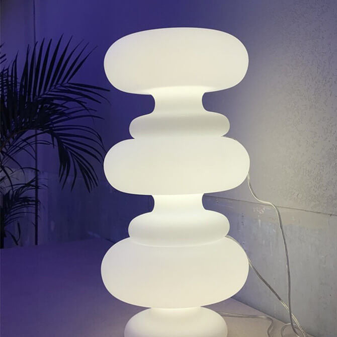 Danish Milk White Mushroom 1-Light Table Lamp