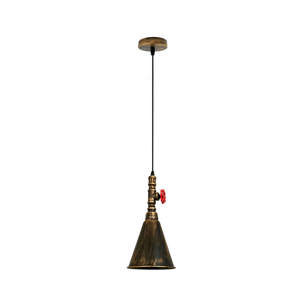 Moderne industrielle 1-flammige Pendelleuchte aus Eisen in Kegelform mit Wasserrohr-Design für das Wohnzimmer 
