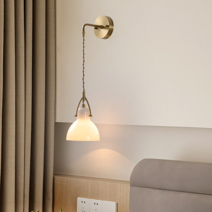 Europäische minimalistische 1-flammige Wandleuchte aus Messingglas 