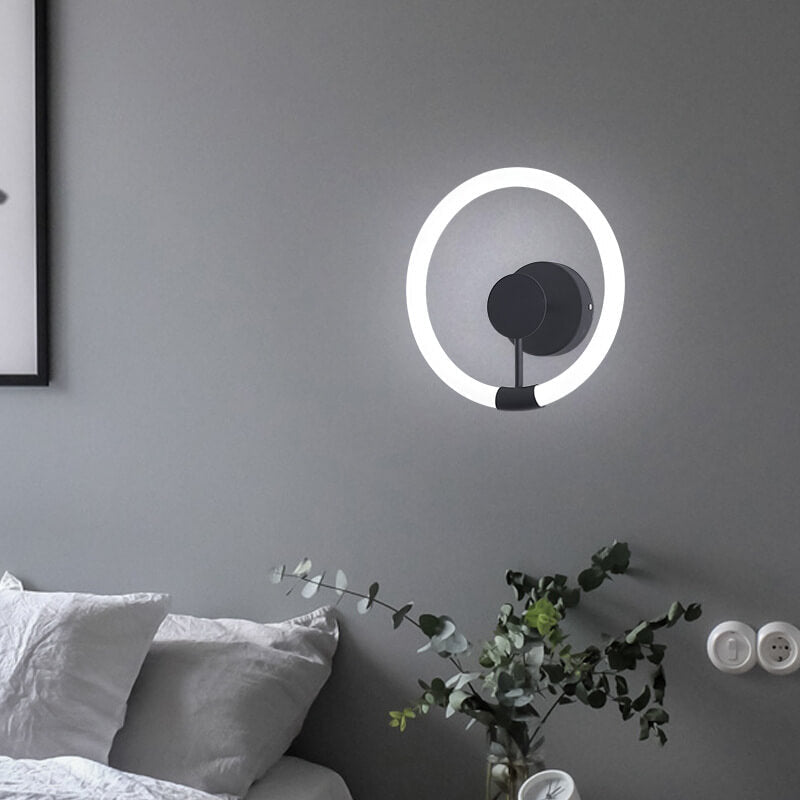 Contemporary Simplicity Circle Acrylic Shade LED Wall Sconce Lamp For Bedroom