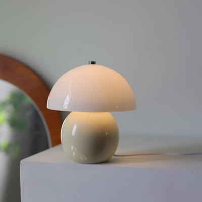 Nordic Vintage Glass Mushroom Ceramic LED Table Lamp