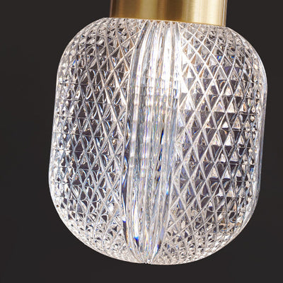Modern Chinese Oval Jar Glass Brass 1-Light Wall Sconce Lamp