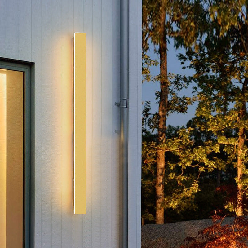 Applique murale LED étanche en fer acrylique, moderne et Simple, longue bande dorée, pour l&