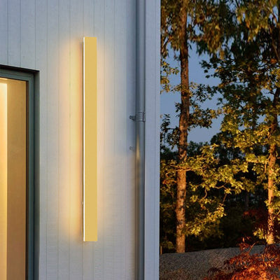 Outdoor Modern Simple Gold Long Strip Acrylic Iron Waterproof LED Wall Sconce Lamp