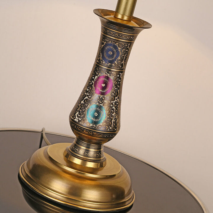 Modern Luxury Glass Copper 1-Light Table Lamp For Bedroom