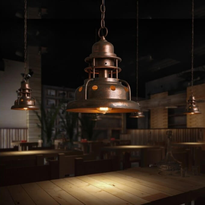 Retro Industrial Solid Color Iron 1-Light Pendant Light