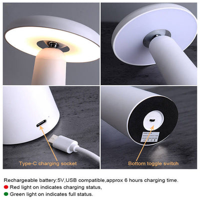 مصباح طاولة LED ليلي USB دوار على شكل صحن طائر إبداعي نوردي 