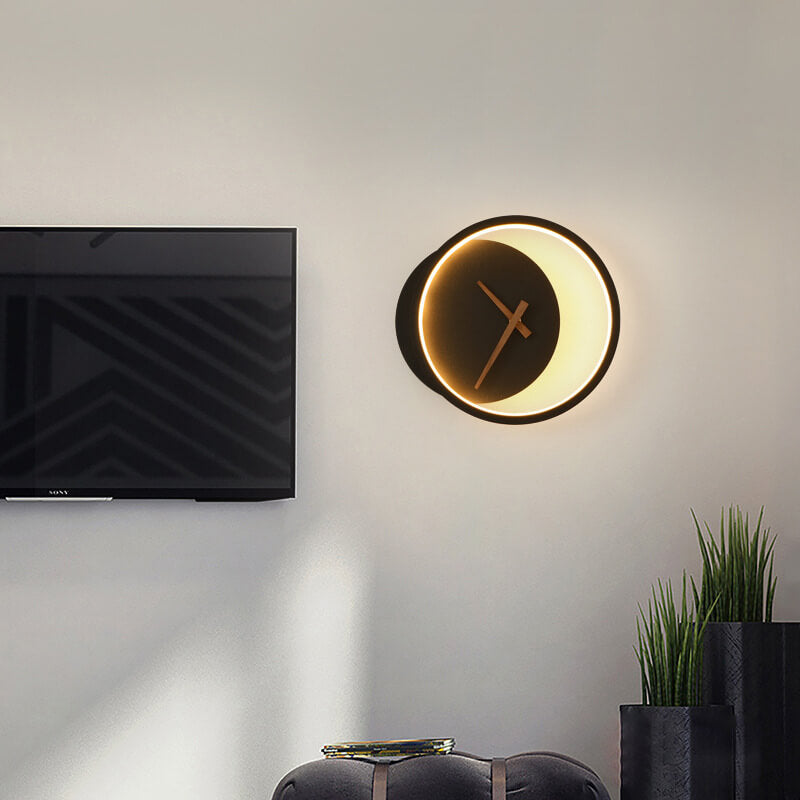 Nordic Creative Clock Round LED Wall Sconce Lamp – BulbSquare
