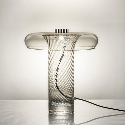 Nordic Luxury Floral Clear Glass Column LED Table Lamp