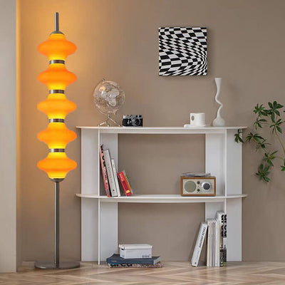 مصباح أرضي قائم LED زجاجي بخيط القرع الإبداعي العتيق 