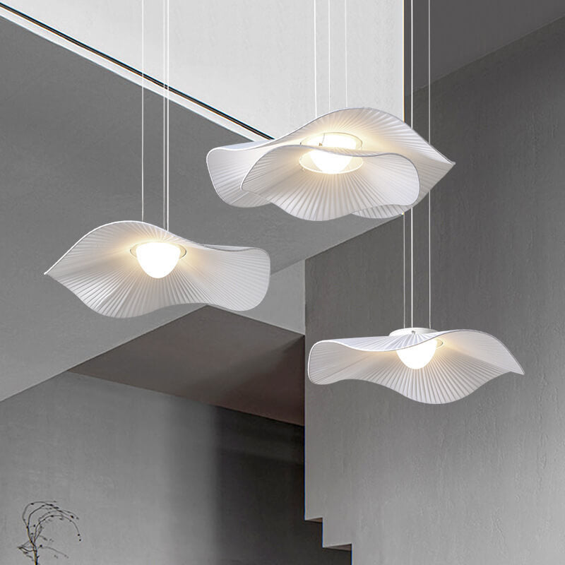 Modern Creative Cloth Lotus Leaf LED Semi-Flush Mount Light