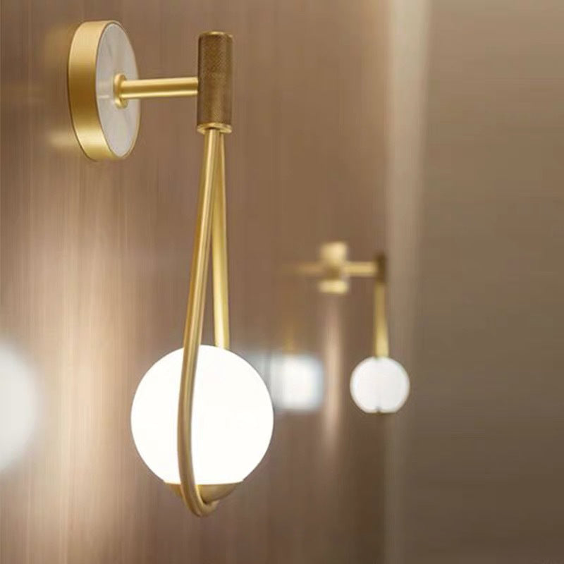 Moderne Luxus Tropfenförmige Runde Kugel Eisen Glas 1-Licht Wandleuchte Lampe 