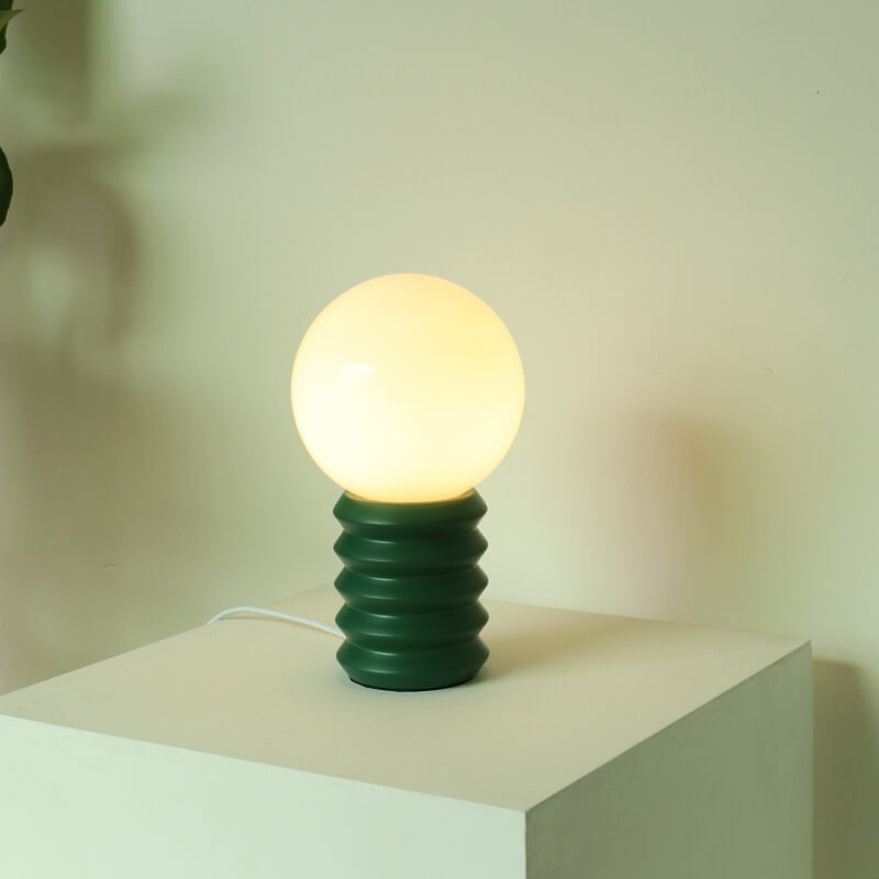 Lámpara de mesa vintage de vidrio sólido naranja de 1 luz 