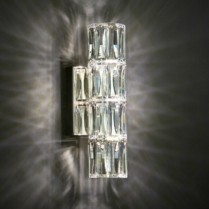Moderno Lujo Plata Cristal Columna Aplique de Pared con 3/4/6 Luces 