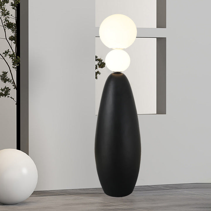 Lampadaire debout LED à base de résine acrylique en forme de gourde créative contemporaine pour l&