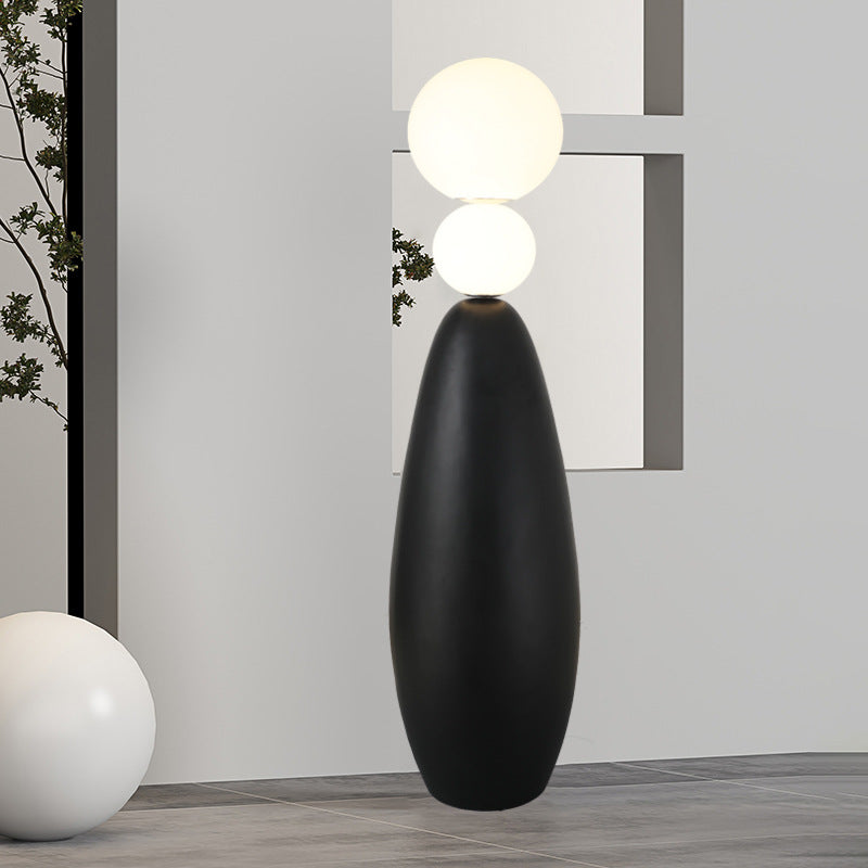 Contemporary Creative Gourd Shape Acrylic Resin Base LED Standing Floor Lamp For Study