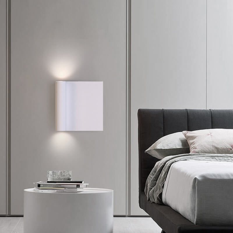 Modern Minimalist Square Up and Down Illuminated LED Wall Sconce Lamp