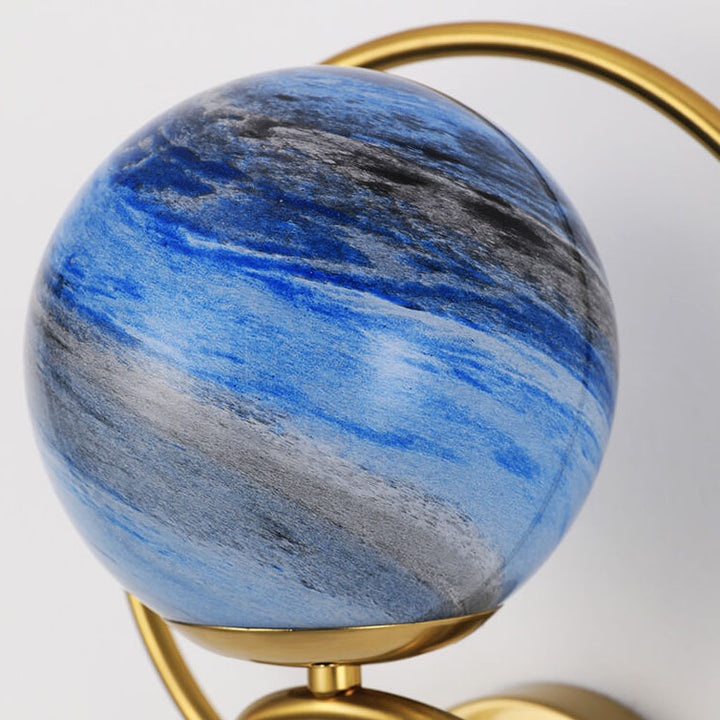 Nordic Creative Circle Planet Glass Iron Applique Murale 1 Lumière 