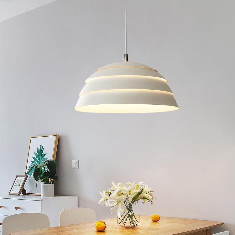 Contemporary Scandinavian Round Iron 1-Light Pendant Light For Living Room