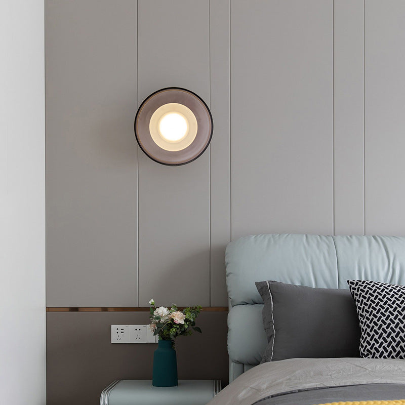 مصباح حائط LED زجاجي دائري بتصميم قديم من الشمال 