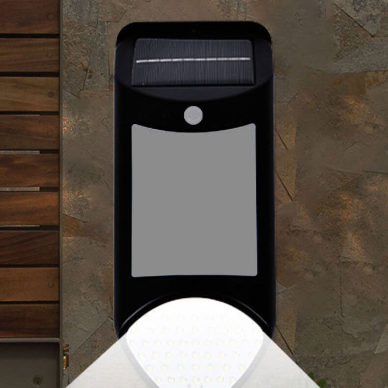 Modern Solar Human Sensor Plastic Outdoor Patio Waterproof Wall Sconce Lamp