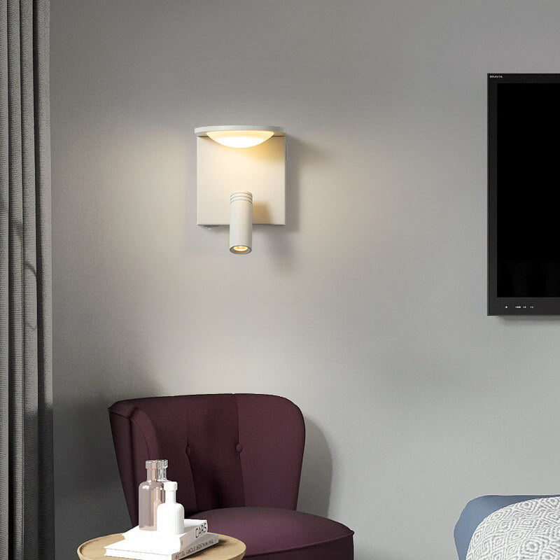 Modern Simple Square USB Spotlight Rotating LED Wall Sconce Lamp