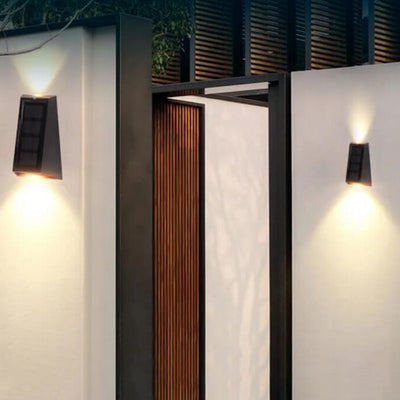 Solar Simple Trapezoid Outdoor RGB Patio LED Wall Sconce Lamp