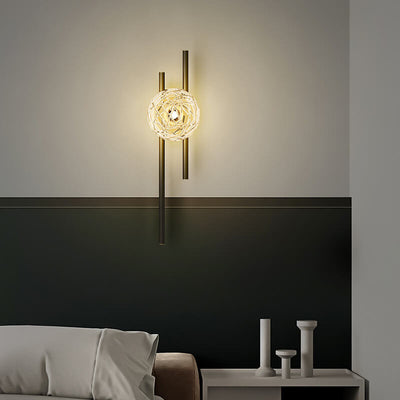 Scandinavian Minimalist Brass Glass 1-Light Wall Sconce Lamp