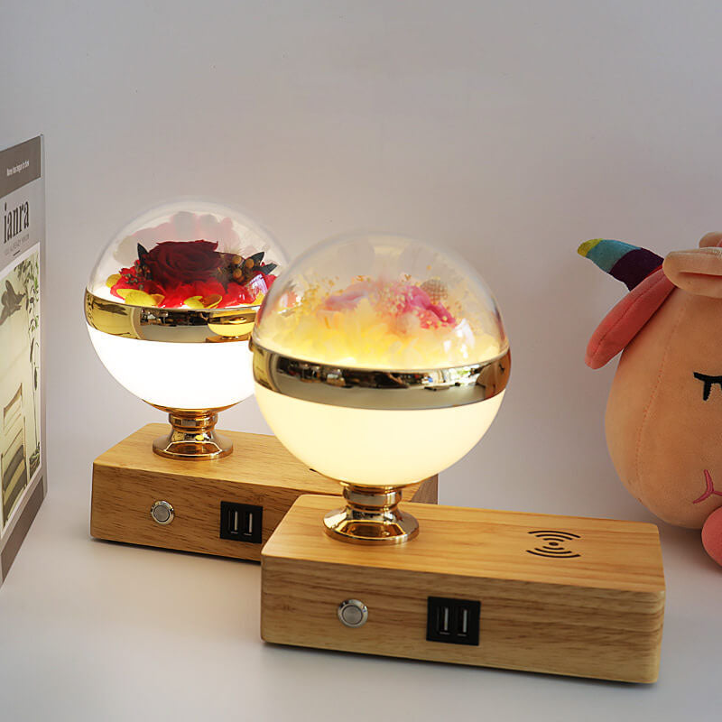 Creative Permanent Flower Night Light Smart Bluetooth Lautsprecher LED Wireless wiederaufladbare Tischlampe 