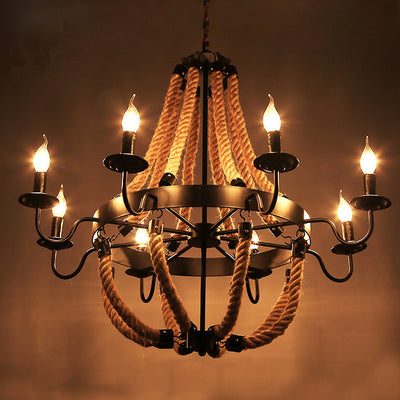 Retro Creative Wrought Iron Twine 6/8-Light Chandeliers