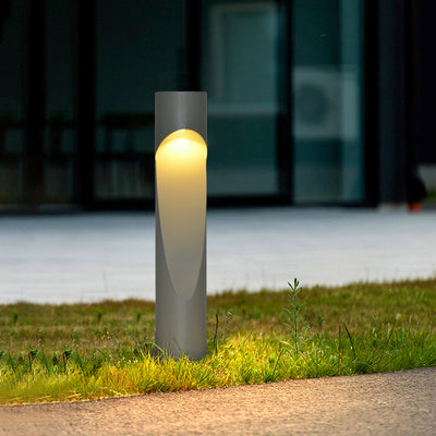 عمود إبداعي بسيط هندسي مجوف LED ضوء خارجي مقاوم للماء للحديقة 