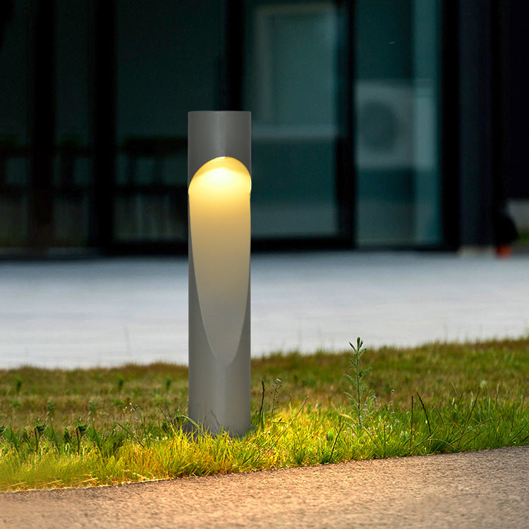 عمود إبداعي بسيط هندسي مجوف LED ضوء خارجي مقاوم للماء للحديقة 