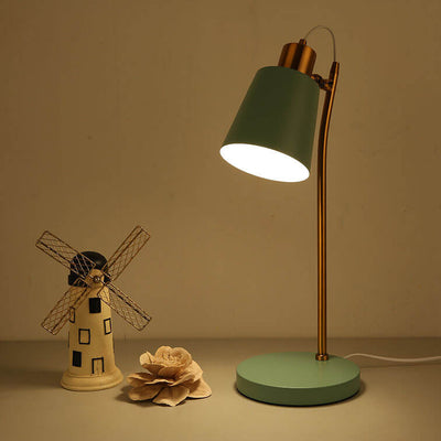 Modern Simple Macaron Iron Cone 1-Light Table Lamp