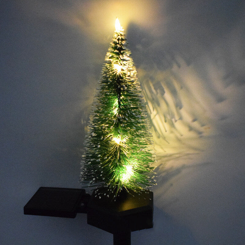 Modern Solar Christmas Tree Ground Insert Lawn Decoration Landscape Light