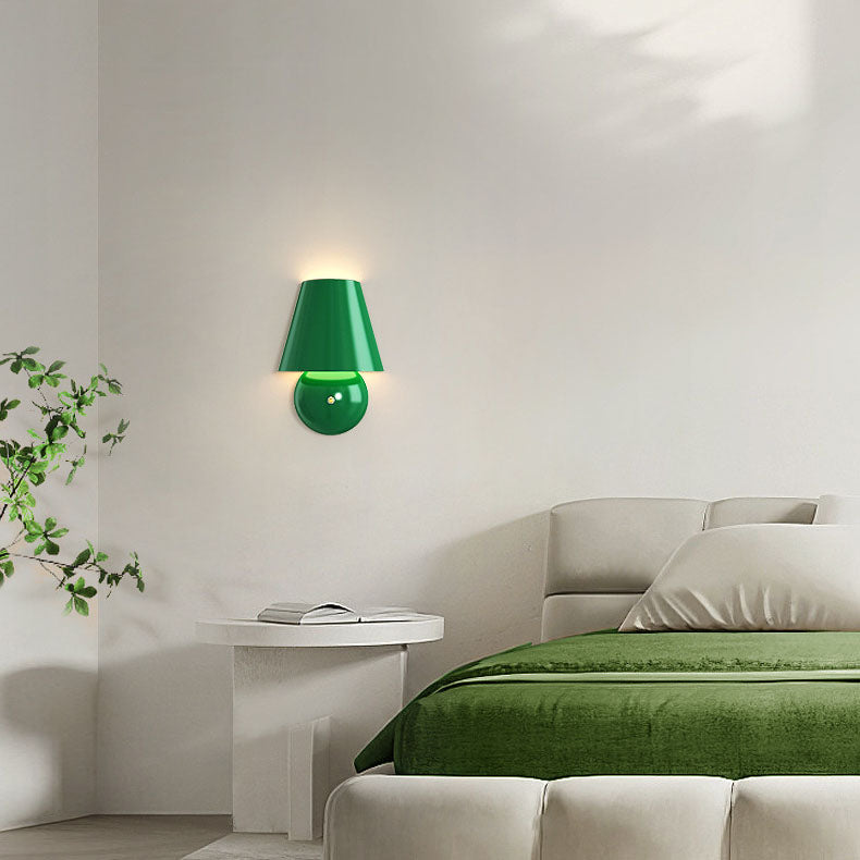 Applique murale LED en fer acrylique rond trapézoïdal crème moderne 