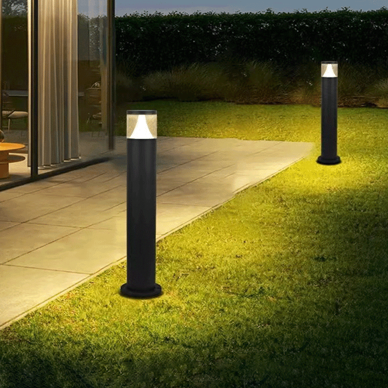 Zeitgenössische industrielle Aluminium-Säulen-LED wasserdichte Rasenlandschaftsleuchte für den Garten 