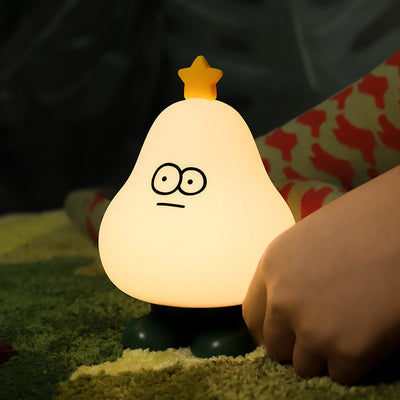 Creative Cartoon Pear Silicone Timing LED Night Light Table Lamp