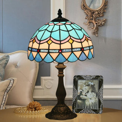 European Vintage Tiffany 1-Light Alloy Table Lamp