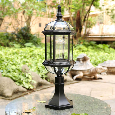 European Vintage Fence Column Post Light Patio Outdoor Waterproof Garden Light