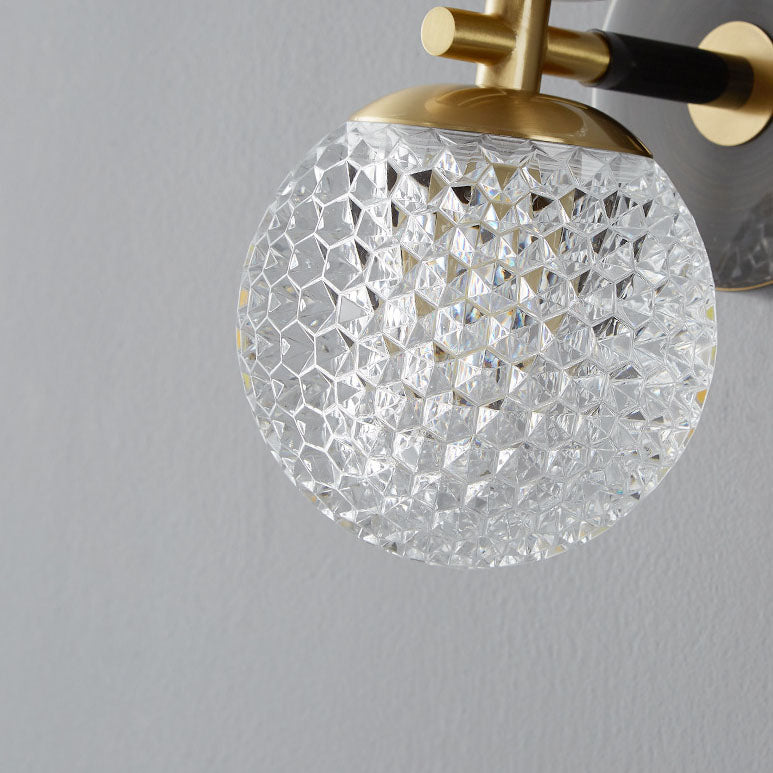 Lampe murale en laiton avec boule ronde nordique de luxe léger à 1 lumière 